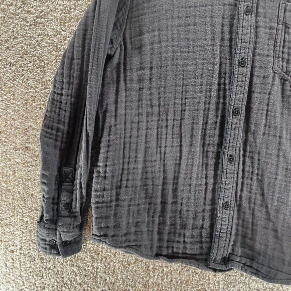 Carbon 2 Cobalt Shirt Adult Medium Grey Long Sleeve Button Up Casual Cotton Logo - Picture 5 of 10